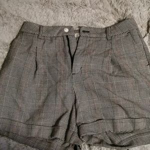 Twik Grandpa Black White Plaid High Rise Shorts
